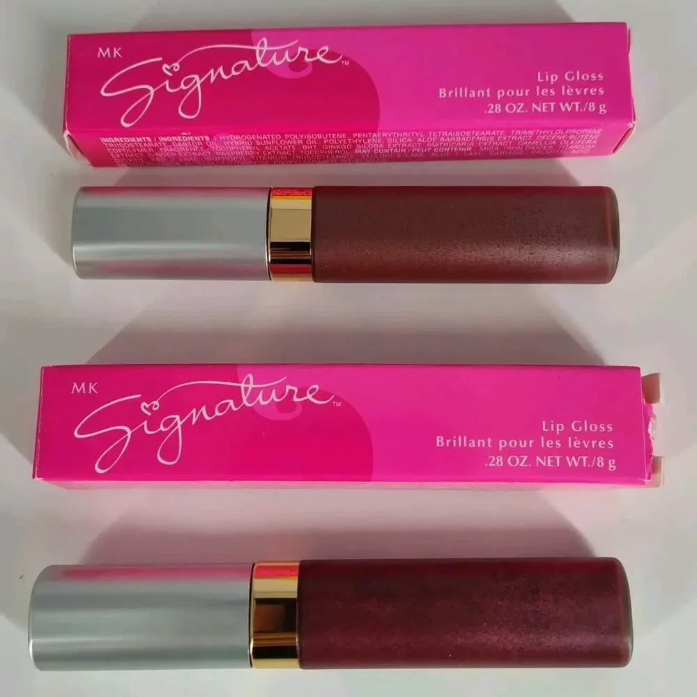 2X Mary Kay Signature Lip Glosses Pink Pout 3123 Berry Smoothie 3120